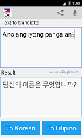screenshot of Filipino Korean Translator