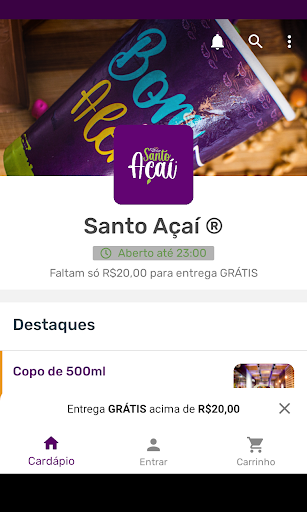 Android application Santo Açaí ® screenshort