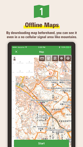 Japan Alps Hiking Map Screen 2