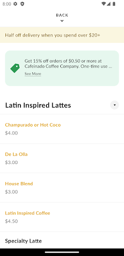 Cafeinado Coffee Company Screen 3