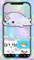screenshot of Rainbow Seal Unicorn Keyboard Theme