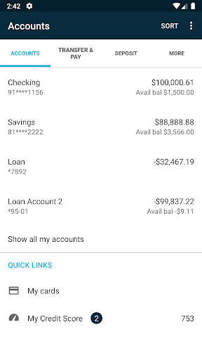 Community Service Credit Union Screen 3