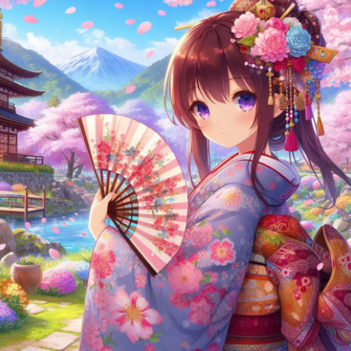Kimono Anime Girl Wallpaper  Icon