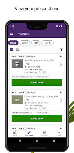 Android application TELUS PharmaConnect screenshort