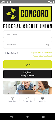 Concord FCU Mobile Banking Screen 2