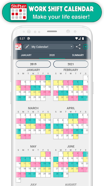 Work Shift Calendar Frame Grabs 6