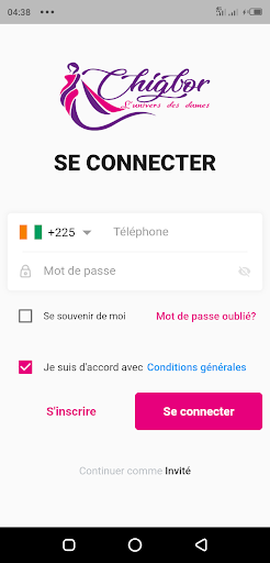 Android application Chigbor screenshort
