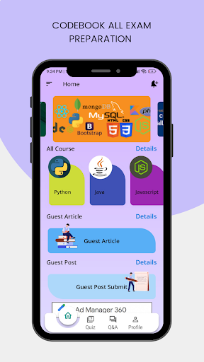 Android application codebook Exam Prep screenshort