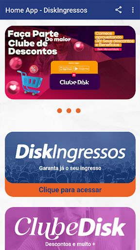 Android application DiskIngressos screenshort