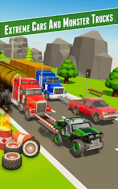 Crazy Car Towing Race 3D - Screenshot 1