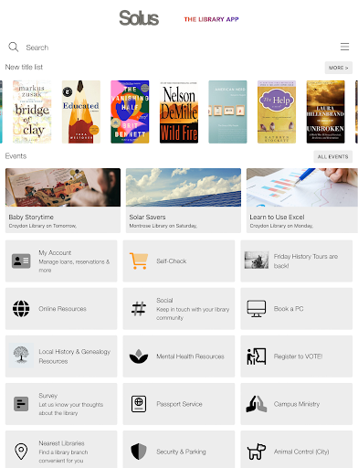 Screenshot of Solus Library App