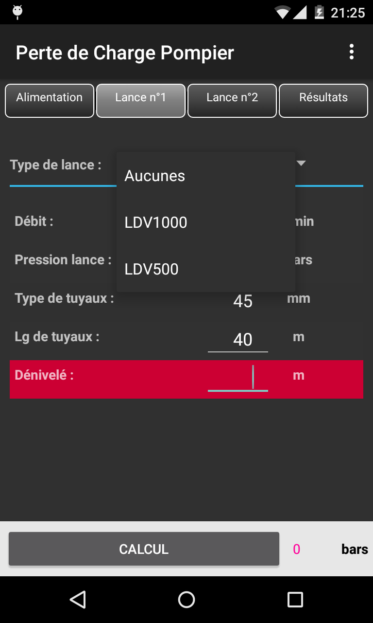 Perte de Charge Pompier Screen 2