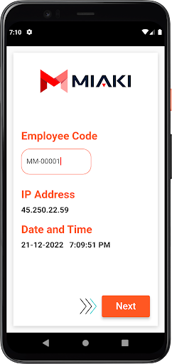 Android application Miaki Attendance screenshort