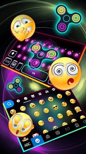 Neon Fidget Spinner Keyboard Background