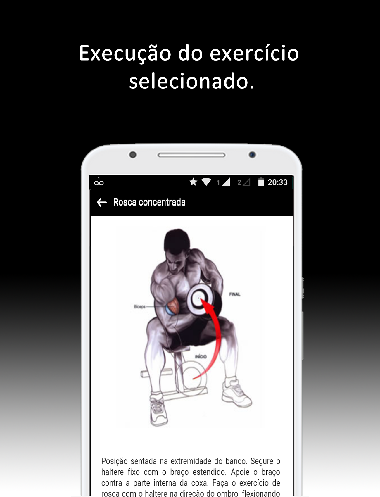Android application Ficha de Exercícios Físicos screenshort