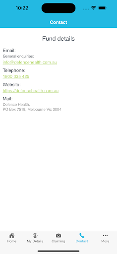 Defence Health Mobile Claiming Screen 3
