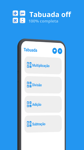 Android application Tabuada Completa offline screenshort