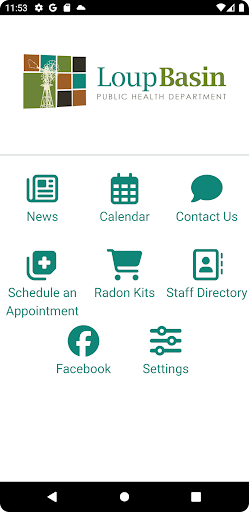 Android application Loup Basin Public Health Dept screenshort