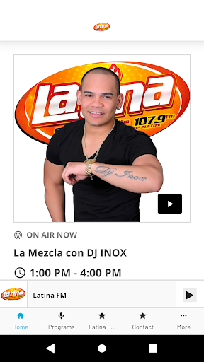 Android application LATINA FM screenshort