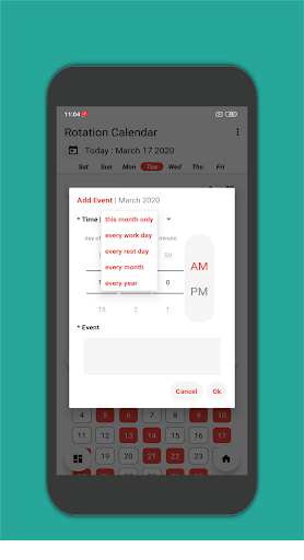 Rotation Calendar Screen 2