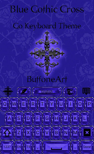 Android application Blue Gothic Cross Keyboard the screenshort