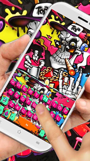 Graffiti Smoke Skull Keyboard Screen 2