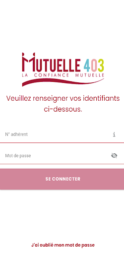 Android application Mutuelle 403 screenshort