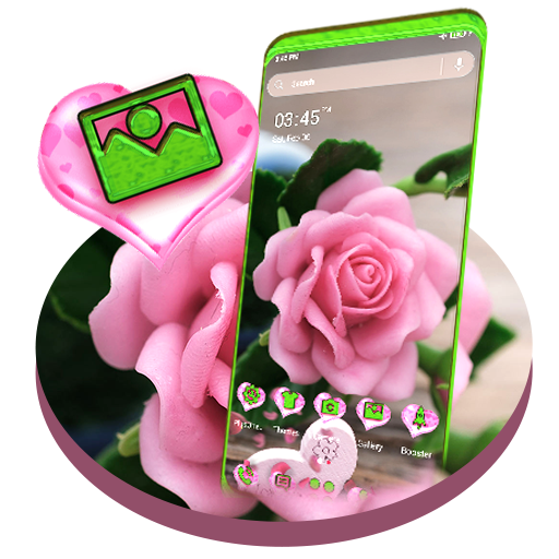 Pink Rose Love Launcher Theme logo