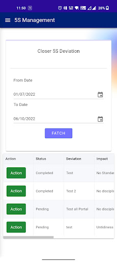 Vedanta 5S Manager Screen 3