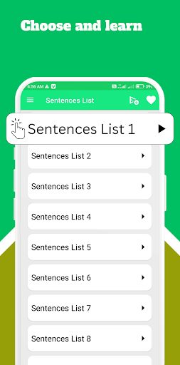 Android application Hindi English Sentences screenshort