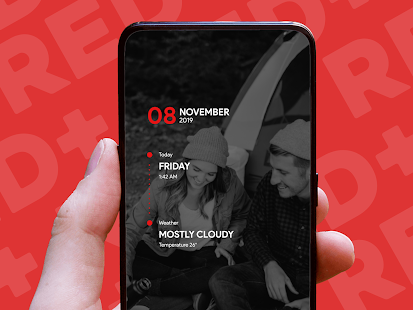 Red+ : Widget for kwgt Capture d'écran