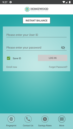 Homewood FSB Mobile Banking Screen 2