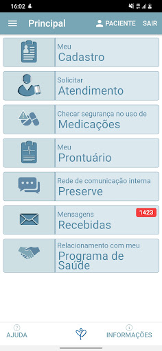 Android application Preserve Saúde screenshort