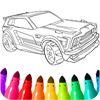 Glitter Coloring Book For Kids - Vehicles