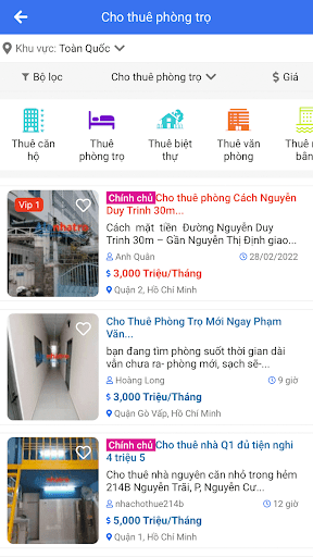 App tìm phòng trọ - AloNhaTro Screen 2