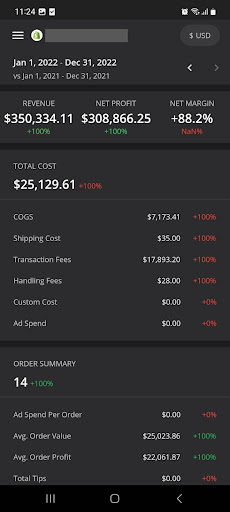 Android application TrueProfit: Profit Analytics screenshort