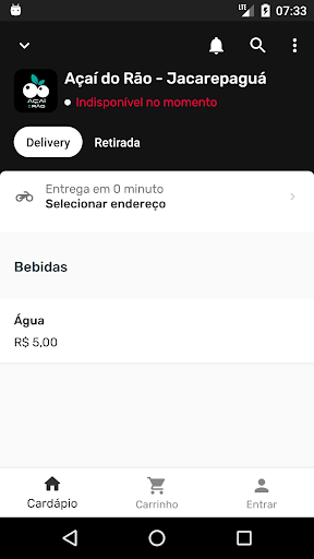 Android application Açaí do Rão screenshort