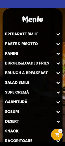 Android application 8mile bistro screenshort