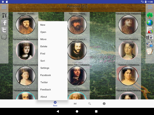Genealogical trees of families