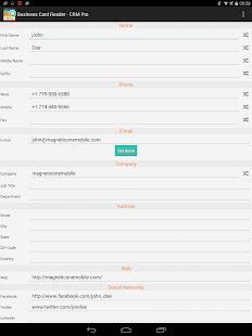 Business Card Reader - CRM Pro Screenshot