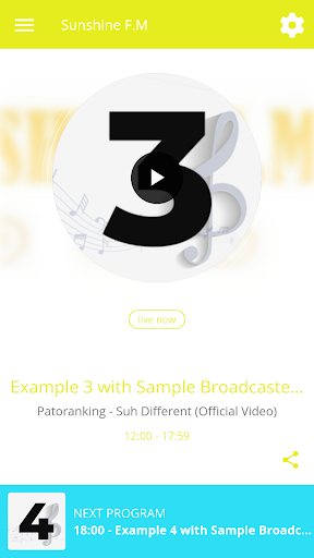 Android application Sunshine F.M screenshort