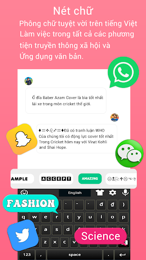 Android application Vietnamese keyboard telex Font screenshort
