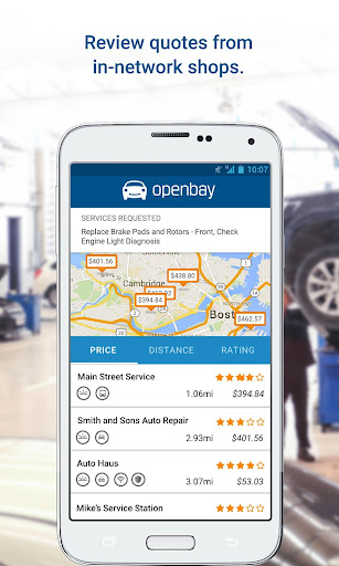 Android application Openbay: Auto Repair & Service screenshort