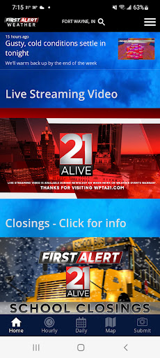 Screenshot of 21Alive First Alert Weather