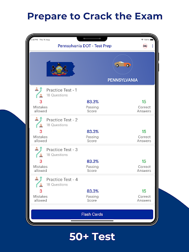 Screenshot of Pennsylvania DOT Permit Test