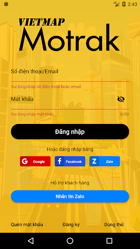 Android application Vietmap Motrak screenshort