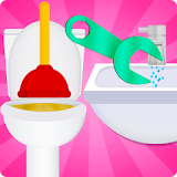 toilet and bathroom cleaning game icon