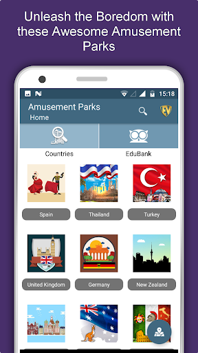 Android application Famous Amusement Parks Travel screenshort