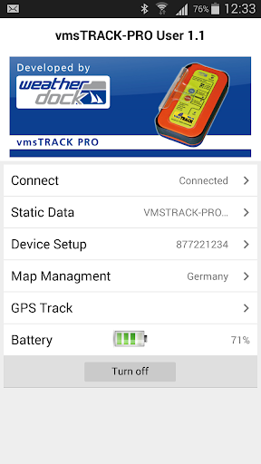 Android application vmsTRACK-User screenshort