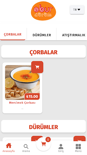 Android application Obur Dürüm screenshort
